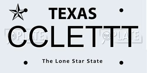 CCLETTT Texas License Plate
