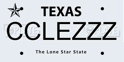 CCLEZZZ Texas License Plate