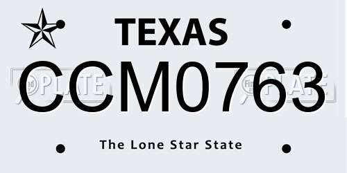CCM0763 Texas License Plate