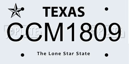 CCM1809 Texas License Plate