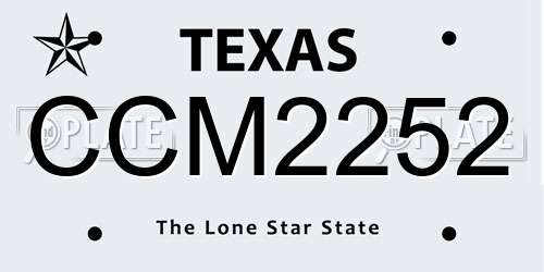 CCM2252 Texas License Plate