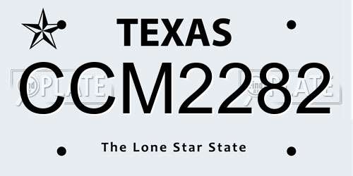 CCM2282 Texas License Plate