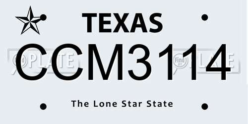 CCM3114 Texas License Plate