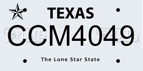 CCM4049 Texas License Plate