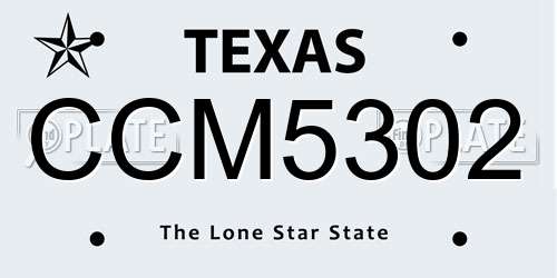 CCM5302 Texas License Plate