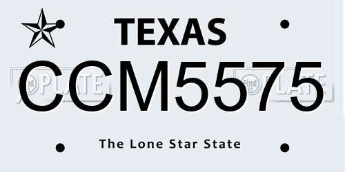 CCM5575 Texas License Plate