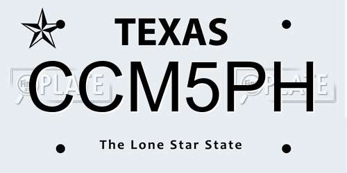 CCM5PH Texas License Plate