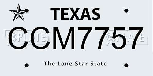 CCM7757 Texas License Plate