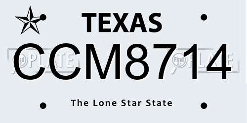 CCM8714 Texas License Plate