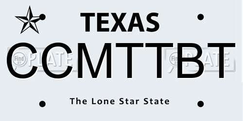 CCMTTBT Texas License Plate