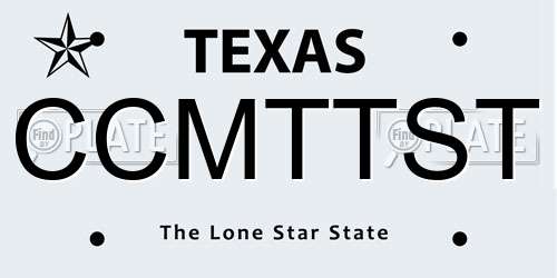 CCMTTST Texas License Plate