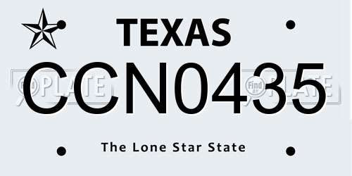 CCN0435 Texas License Plate