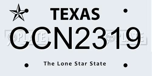 CCN2319 Texas License Plate