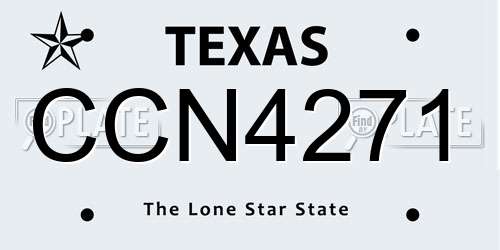 CCN4271 Texas License Plate