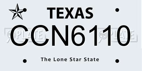 CCN6110 Texas License Plate