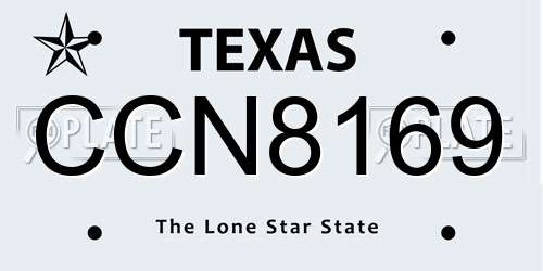 CCN8169 Texas License Plate