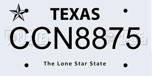 CCN8875 Texas License Plate