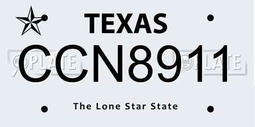CCN8911 Texas License Plate
