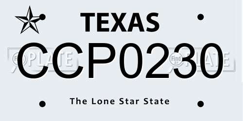 CCP0230 Texas License Plate