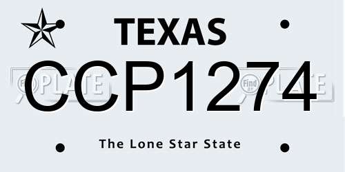CCP1274 Texas License Plate