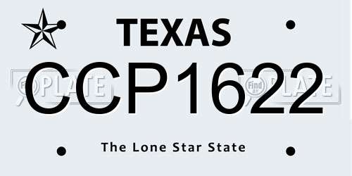 CCP1622 Texas License Plate