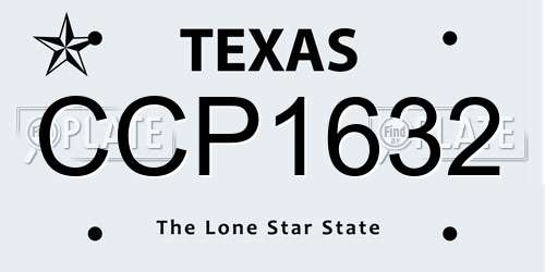 CCP1632 Texas License Plate