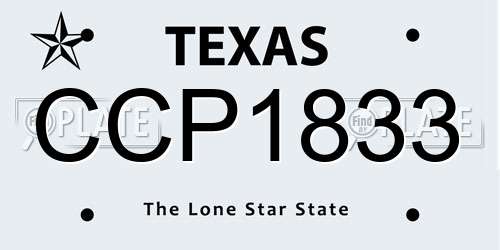 CCP1833 Texas License Plate