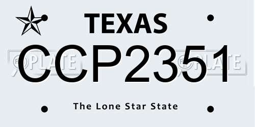 CCP2351 Texas License Plate