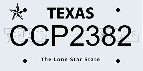 CCP2382 Texas License Plate