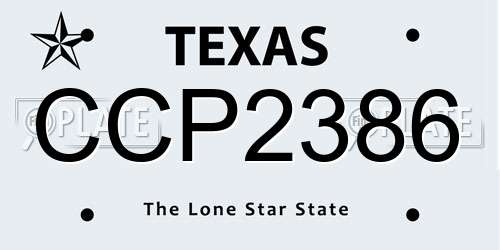 CCP2386 Texas License Plate