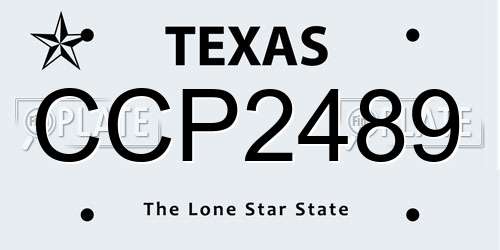 CCP2489 Texas License Plate
