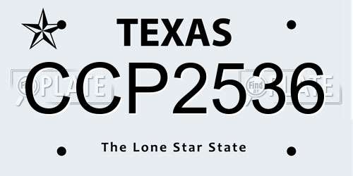 CCP2536 Texas License Plate