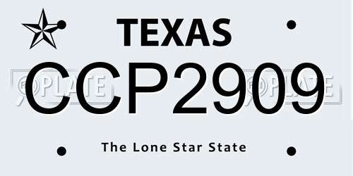 CCP2909 Texas License Plate