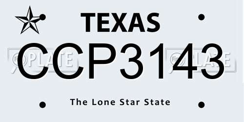 CCP3143 Texas License Plate