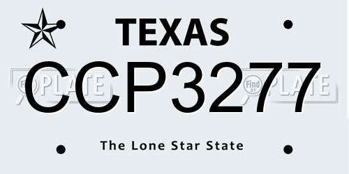 CCP3277 Texas License Plate