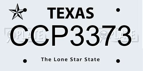 CCP3373 Texas License Plate