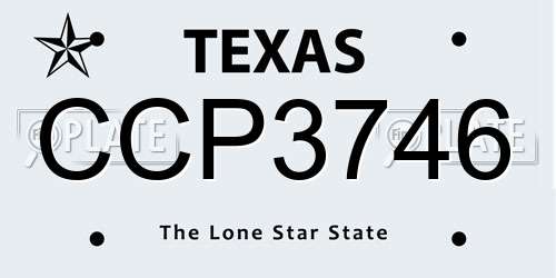 CCP3746 Texas License Plate