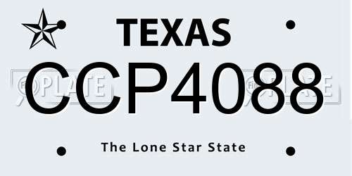 CCP4088 Texas License Plate