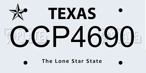 CCP4690 Texas License Plate