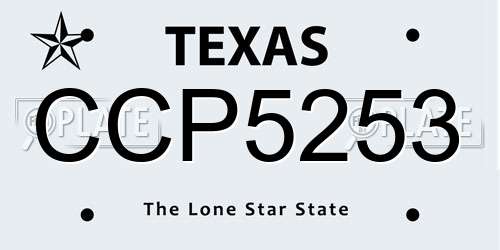 CCP5253 Texas License Plate