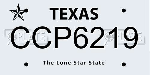 CCP6219 Texas License Plate