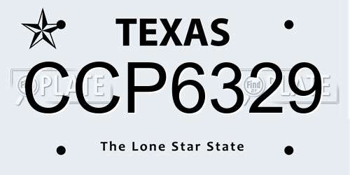 CCP6329 Texas License Plate
