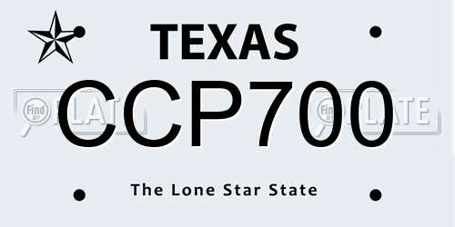 CCP700 Texas License Plate