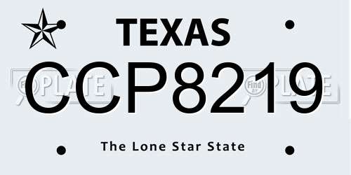 CCP8219 Texas License Plate