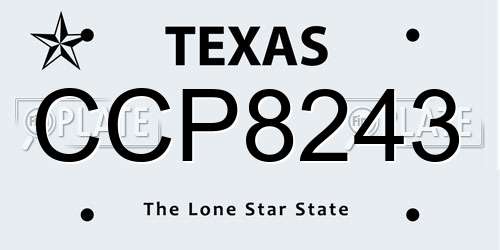 CCP8243 Texas License Plate