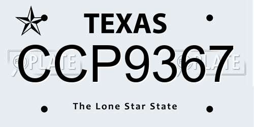 CCP9367 Texas License Plate
