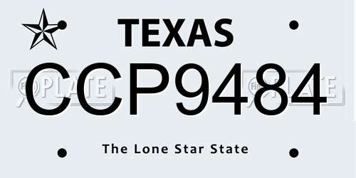 CCP9484 Texas License Plate