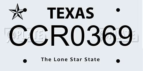 CCR0369 Texas License Plate
