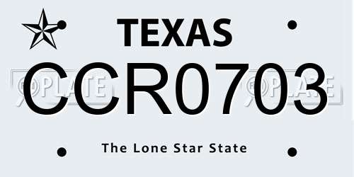 CCR0703 Texas License Plate