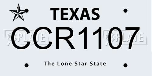 CCR1107 Texas License Plate